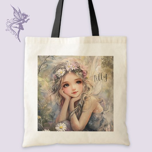Persoonlijke Fee Waterverf Bloemenmeisje Trouwfees Tote Bag