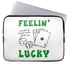 Persoonlijke 'Feelin' Lucky & Positieve Affirmatie Laptop Sleeve