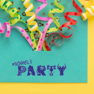 Persoonlijke Feestbeest Uitnodiging Rubber Stempel