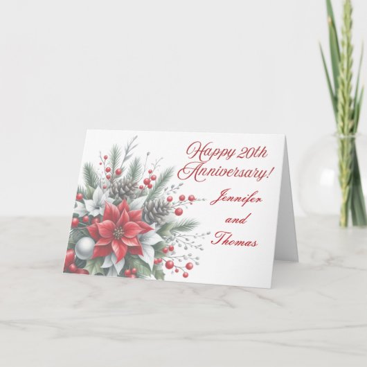 Persoonlijke feestdag 20e jubileumkaart feestdagen kaart (Voorkant)
