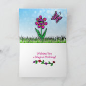 Persoonlijke feestdag en onicorn Happy Birthday Kaart (Binnen)