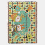 Persoonlijke feestdag in Argyle Snowmen Deken (Voorkant Verticaal)