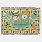 Persoonlijke feestdag in Argyle Snowmen Deken (Voorkant)