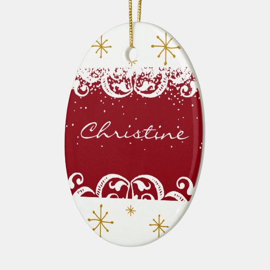 Persoonlijke feestdag keramisch ornament (Links)