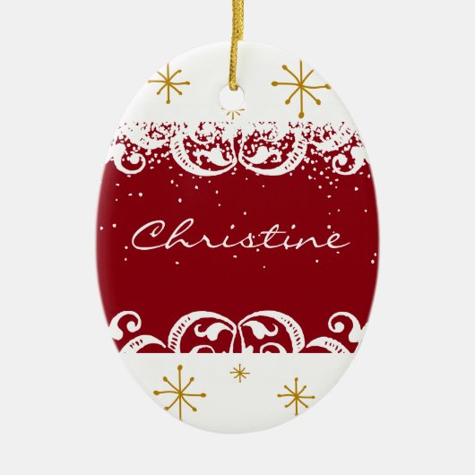Persoonlijke feestdag keramisch ornament (Voorkant)