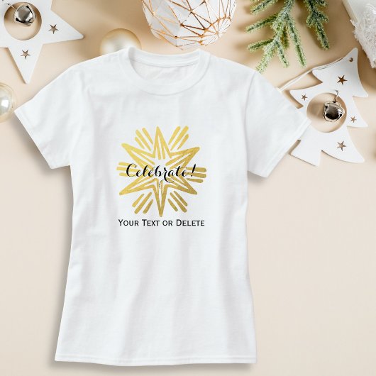 Persoonlijke feestdag met Trendy Gold Foil Star T-shirt