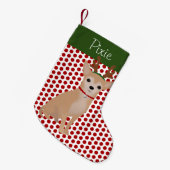 Persoonlijke feestdag Tan Chihuahua en Rode Stippe Kleine Kerstsok (Voorkant (Hangend))