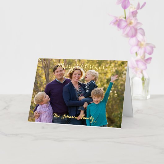 Persoonlijke feestdag voor feestelijke feestelijke folie wenskaart (Orchidee)