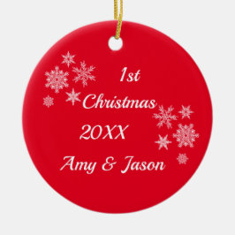 Persoonlijke feestdagen samen keramisch ornament