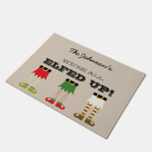 Persoonlijke feestelijke kerkkundigen Elves die zi Deurmat (Schuin)