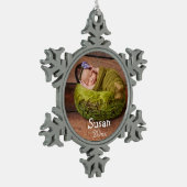 Persoonlijke feestelijke kerstfeestdagen tin sneeuwvlok ornament (Links)