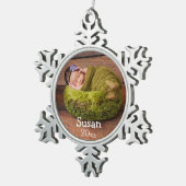 Persoonlijke feestelijke kerstfeestdagen tin sneeuwvlok ornament (Rechts)