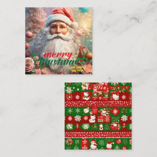 Persoonlijke feestelijke wensen vierkante visitekaartje (Voorkant / Achterkant)