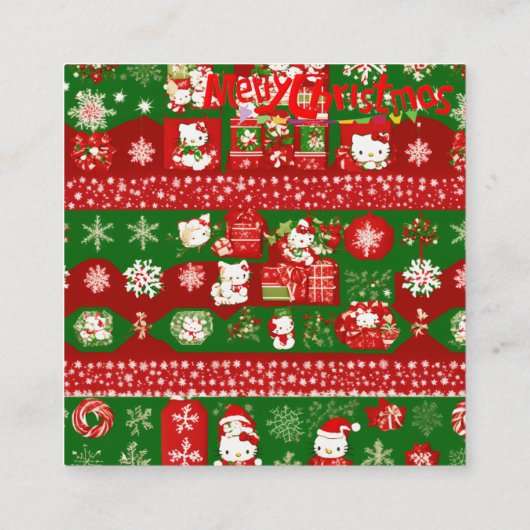 Persoonlijke feestelijke wensen vierkante visitekaartje (Achterkant)