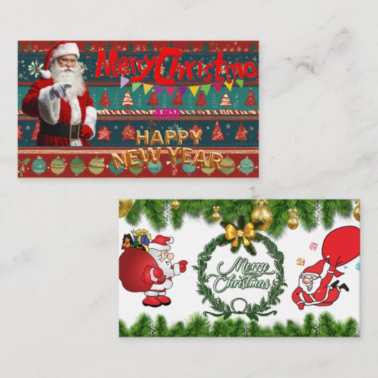 Persoonlijke feestelijke wensen visitekaartje (Voorkant / Achterkant)