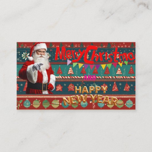 Persoonlijke feestelijke wensen visitekaartje (Voorkant)