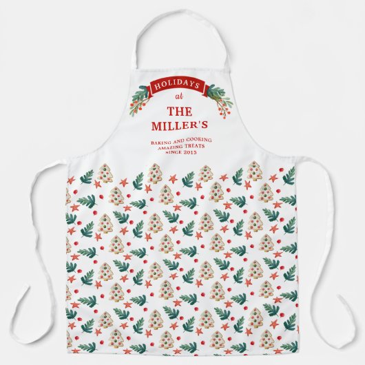 Persoonlijke feestkoekjes en bomen schort (Voorkant)