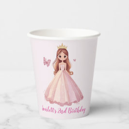 Persoonlijke feestpapieren bekers voor prinsessenm