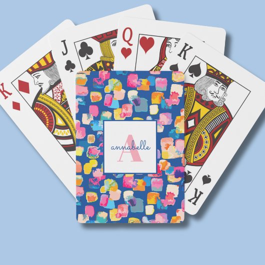 Persoonlijke Fel Geschilderde Abstracte Naam Pokerkaarten