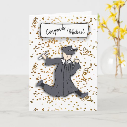 Persoonlijke felicitaties Afstuderen Kaart (Gele Bloem)