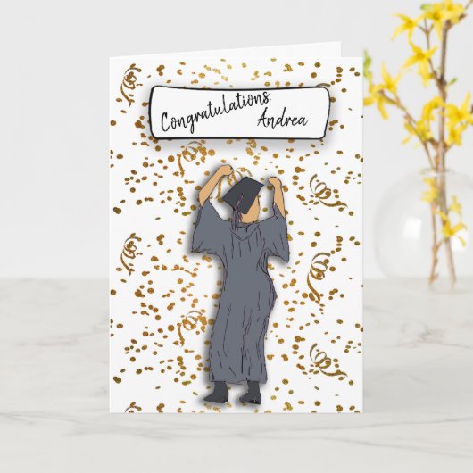 Persoonlijke felicitaties Afstuderen (Spaans) Kaart (Gele Bloem)