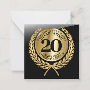 Persoonlijke felicitaties kaart voor het jubileum notitiekaartje