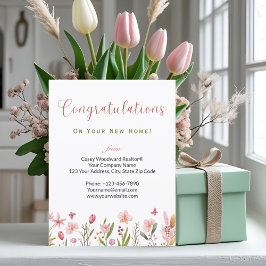 Persoonlijke Felicitaties Makelaar Bloemen Briefkaart