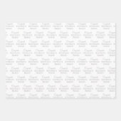 Persoonlijke felicitaties Naam, Zilver op Wit Inpakpapier Vel (Voorkant 3)