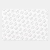 Persoonlijke felicitaties Naam, Zilver op Wit Inpakpapier Vel (Voorkant)