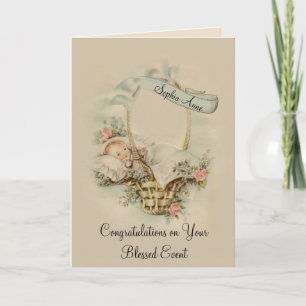 Persoonlijke felicitatieskaart voor baby meisje of kaart