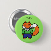 Persoonlijke Felix de Vos Ronde Button 5,7 Cm (Voorkant /achterkant)