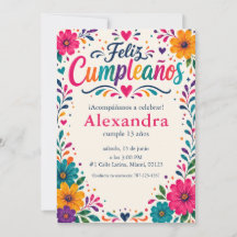 Persoonlijke Feliz Cumpleaños Spaanse Bloemrijke F