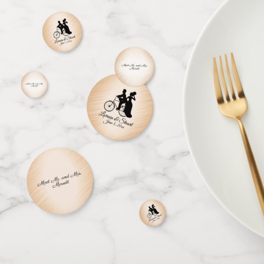 Persoonlijke fiets perzik trouwconfetti confetti (Groep)