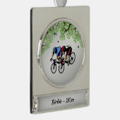 Persoonlijke fiets verzilverd banner ornament (Rechts)