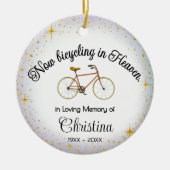 Persoonlijke fietser-herdenkingversiering keramisch ornament (Voorkant)