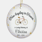 Persoonlijke fietser-herdenkingversiering keramisch ornament (Links)