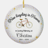 Persoonlijke fietser-herdenkingversiering keramisch ornament (Achterkant)