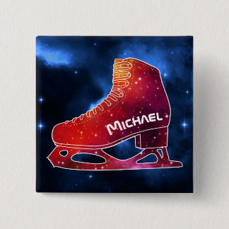 Persoonlijke Figuurschaats Space Boot Vierkante Button 5,1 Cm