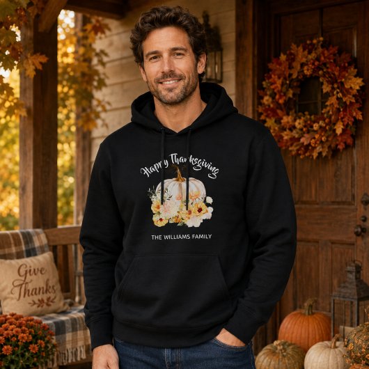 Persoonlijke fijne Thanksgiving bloemengebinde pom Hoodie