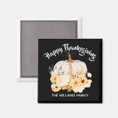 Persoonlijke fijne Thanksgiving bloemengebinde pom Magneet (Voorkant / Achterkant)