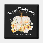 Persoonlijke fijne Thanksgiving bloemengebinde pom Magneet (Voorkant)