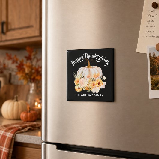Persoonlijke fijne Thanksgiving bloemengebinde pom Magneet