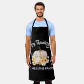 Persoonlijke fijne Thanksgiving bloemengebinde pom Schort (Gedragen)