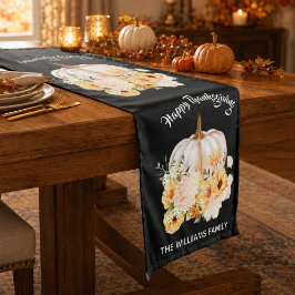 Persoonlijke fijne Thanksgiving bloemenklepomp Medium Tafelloper
