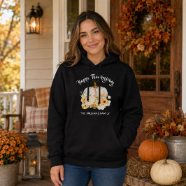 Persoonlijke fijne Thanksgiving bloemenkleurige po Hoodie