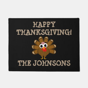 Persoonlijke fijne Thanksgiving grappige kalkoenpr Deurmat