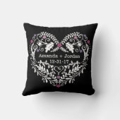 Persoonlijke Filigree Heart, huwelijksdatumnamen Kussen (Achterkant)