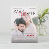Persoonlijke film Poster rood harten opslaan Datum Save The Date (Staand voorkant)