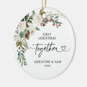 Persoonlijke finale eerste kerstmis met elkaar keramisch ornament (Links)