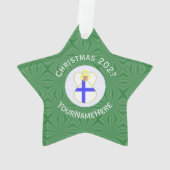 Persoonlijke Finse engel kerst vlag Ornament (achterkant)